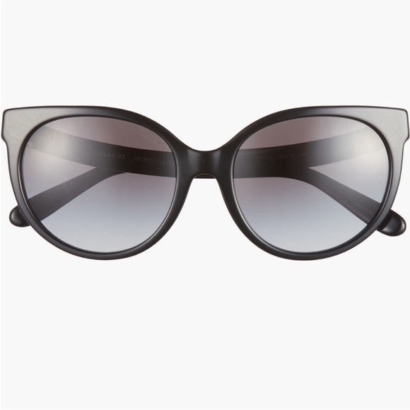COACH 55mm Gradient Round Sunglasses HC8321 in Black NWT main image 6